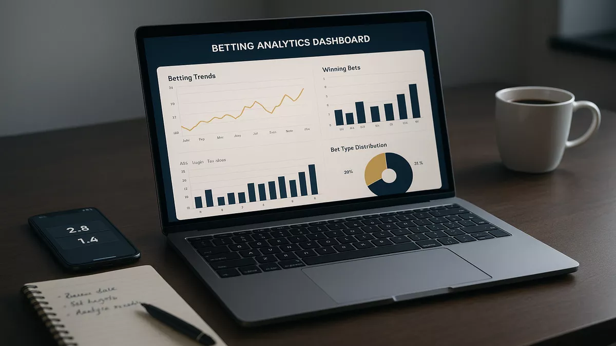Professional betting analytics dashboard showing various charts and financial data for strategic bankroll management