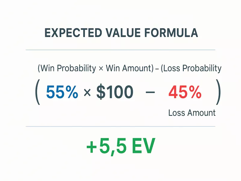Expected value calculation formula for sports betting showing probability and profit analysis